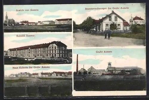 AK Aumetz, Kolonie, Beamtenwohnungen, die Grube, Ortsansicht