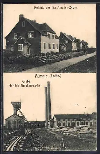 AK Aumetz /Lothr., Grube und Kolonie der Ida Amalien-Zeche