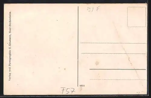 AK Rommelfingen /Lothr., Gasthaus Sinteff, Kirche und Hauptstrasse