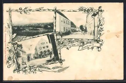 Passepartout-AK Spechbach, Ortspartie, Strassenpartie, Ortsansicht aus der Ferne