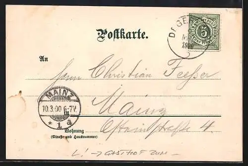 Lithographie Degerloch, Restaurant Schweizerhaus, Besitzer: Wilh. Rossnagel