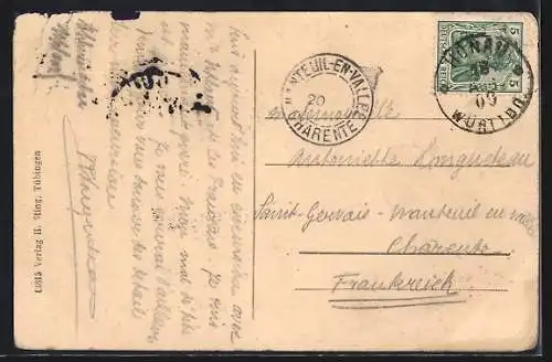 AK Honau / Echaztal, Gasthaus zum Roessle v. St. Tröster, Burg Lichtenstein