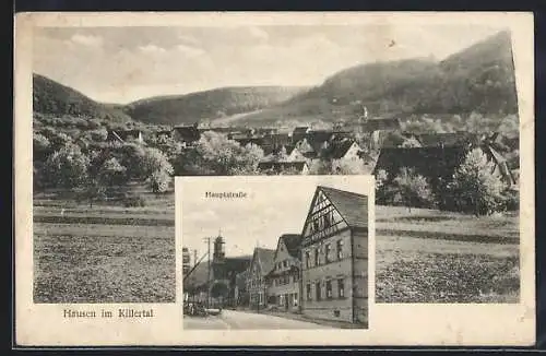 AK Hausen im Killertal, Hauptstrasse und Totalansicht