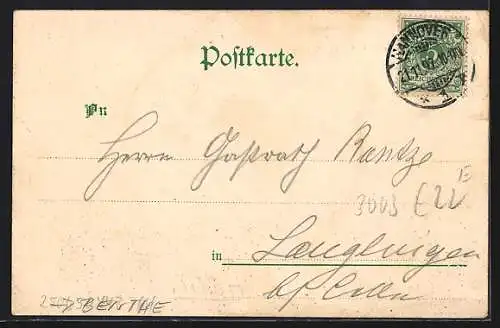 Lithographie Benthe, Gasthaus zum sieben Trappen v. H. Göhns