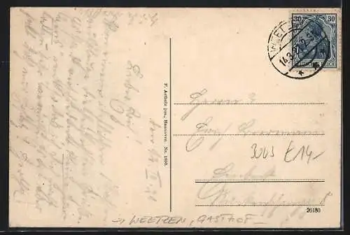 AK Weetzen, Gasthof Bettenser Garten v. Otto Wiechert