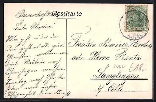 AK Bissendorf / Hann., Gasthaus von Ernst Krentler, Ortsansicht