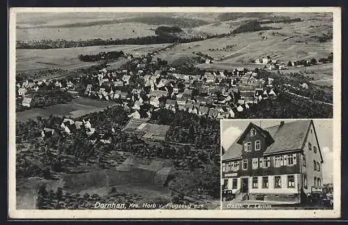AK Dornhan, Gasthof zum Lamm, Ortsansicht vom Flugzeug aus