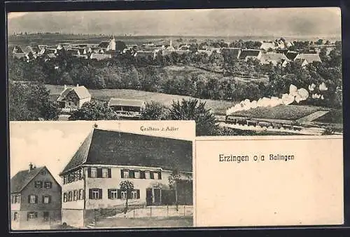 AK Erzingen o /a Balingen, Gasthaus zum Adler, Teilansicht