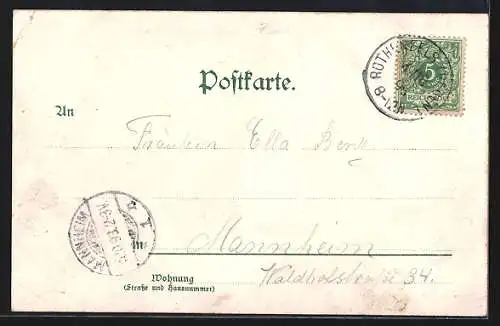 Lithographie Bad Rothenfels, Gasthaus zum Salmen, Bes. H. Becherer, Totalansicht