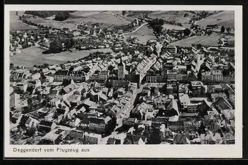 AK Deggendorf, Totalansicht vom Flugzeug aus