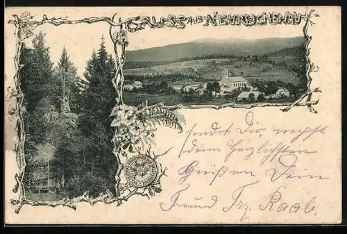 AK Neureichenau, Felsen im Wald, Totalansicht