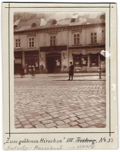 Fotografie unbekannter Fotograf, Ansicht Wien, Blick auf das Gasthaus zum goldenen Hirschen Alserstr. 33
