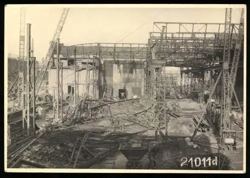 27 Fotografien Ansicht Hirschfelde O.L., Kohlekraftwerk nach der Zerstörung im 2. Weltkrieg, Trümmer, Aufräumarbeiten