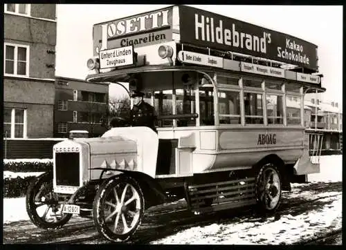 6 Fotografien Busse der Berliner Verkehrs-Betriebe (BVG), Büssing, NAG KO, AEG-Bü-CuU, mit Marken und Stempel 1973