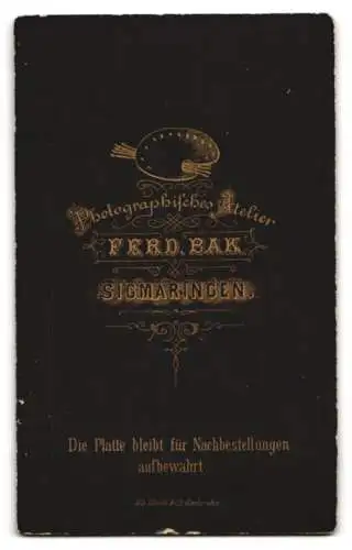 Fotografie Ferd. Bak, Sigmaringen, Beamter in Dienstuniform mit Vollbart