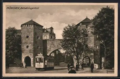 AK München, Sendlingertor mit Strassenbahn