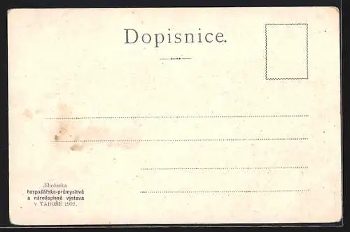 AK Tabor, Jihoceská hospodársko-prumyslová a národopisná výstava v Tábore 1902, Ausstellung, Ausstellungsgelände