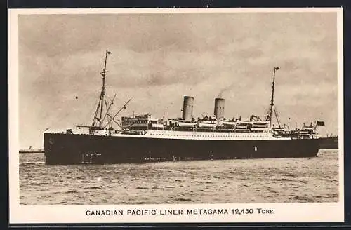 AK Passagierschiff Metagama vor der Küste, Canadian Pacific Liner