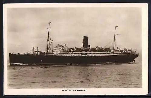 AK Passagierschiff RMS Samaria auf dem Meer