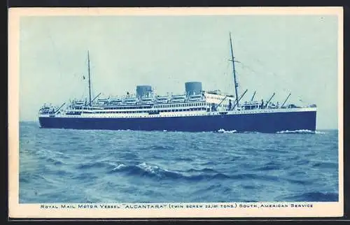 AK Passagierschiff RMMV Alcantara auf See, South American Service