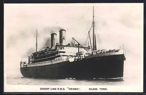 AK Passagierschiff RMS Orama auf hoher See, Orient Line