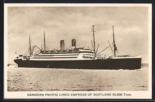 AK Passagierschiff Empress of Scotland in ruhiger See, Canadian Pacific Liner