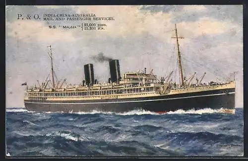 AK Passagierschiff SS Maloja in Fahrt, P. & O. Line
