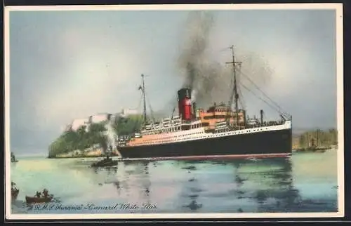 Künstler-AK Passagierschiff RMS Aurania, Cunard White Star