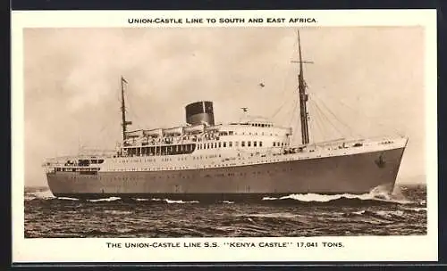 AK Passagierschiff S. S. Kenya Castle in voller Fahrt, The Union-Castle Line