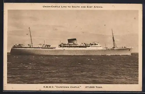 AK Passagierschiff RMMV Capetown Castle, Union-Castle Line