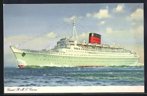AK Cunard R.M.S. Caronia auf dem Meer, Passagierschiff