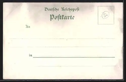 Lithographie Hannover, Welfenschloss Technische Hochschule, Königliches Theater, Rathaus