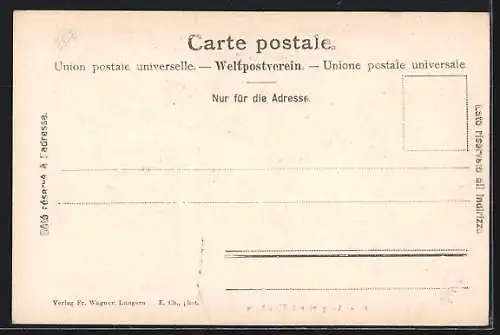 AK Lungern, Ortsansicht mit Wylerhorn, um 1900