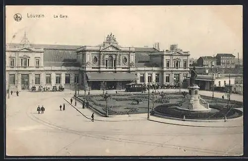 AK Louvain, La Gare, Bahnhof