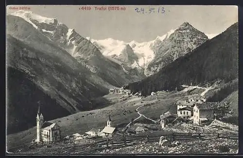 AK Trafoi /Tirol, Panorama mit Kirche