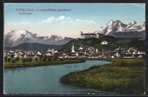 AK Ljubljana-Laibach, z kamniskimi plaaninami, Ortsansicht