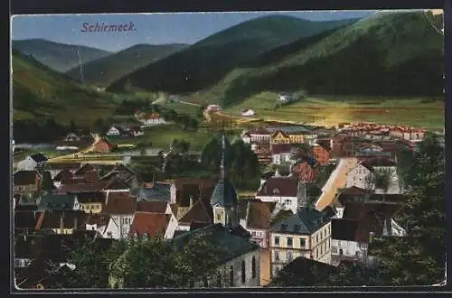 AK Schirmeck, Panorama über den Dächern