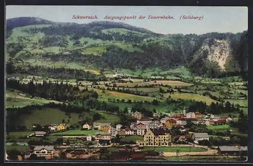 AK Schwarzach, Ausgangspunkt der Tauernbahn mit Bahnhof