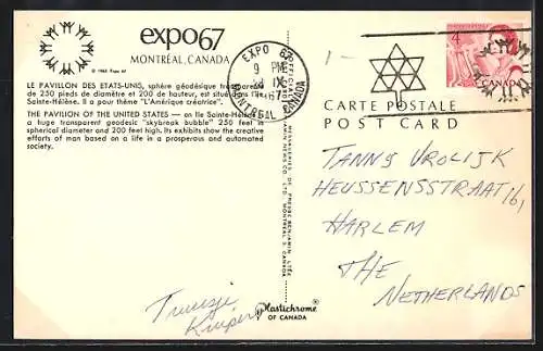 AK Montreal, EXPO 67, Le Pavillon des Etats-Unis