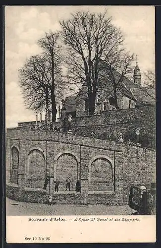 AK Arlon, L`Eglise St. Donat et ses Remparts