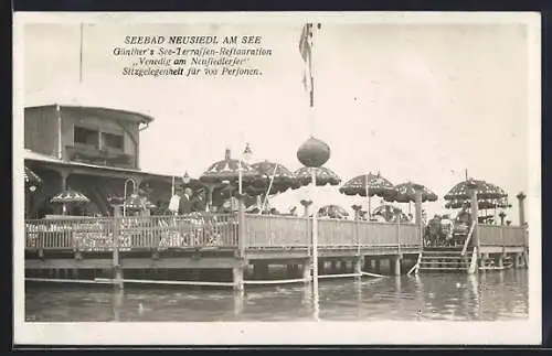 AK Neusiedl am See, Günther`s See-Terrassen-Restaurant Venedig am Neusiedlersee