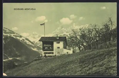 AK Schruns-Montjola, Das Gasthaus gegen die Berge