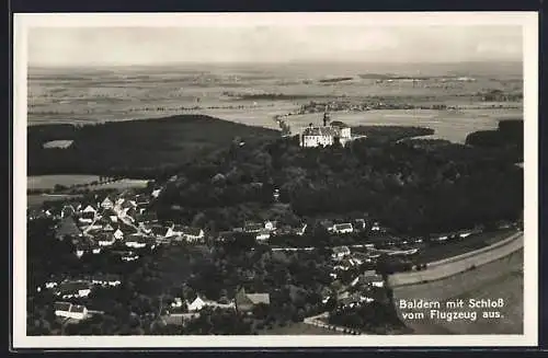 AK Baldern, Ortsansicht mit Schloss vom Flugzeug aus