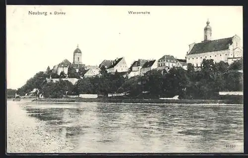 AK Neuburg a. Donau, Ortsansicht vom Wasser aus