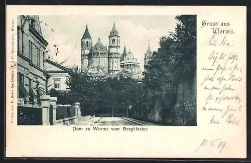 AK Worms, Blick auf dem Dom vom Bergkloster