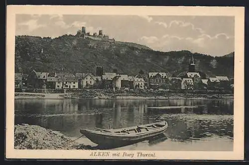 AK Alken, Ortsansicht mit Blick auf Burg Thurant