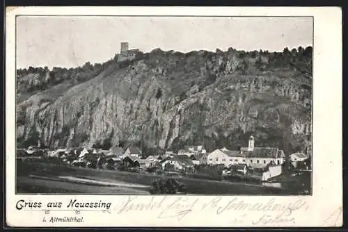 AK Neuessing i. Altmühlthal, Blick auf den Ort mit Burg
