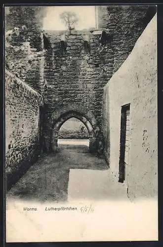 AK Worms, Lutherpförtchen mit Tordurchgang
