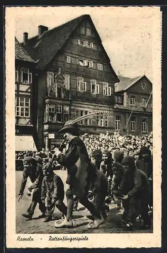 AK Hameln, Rattenfängerspiele, Rattenfänger u. Kinder