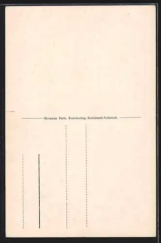 Künstler-AK Bad Blankenburg, Burgruine Greifenstein mit Umgebung